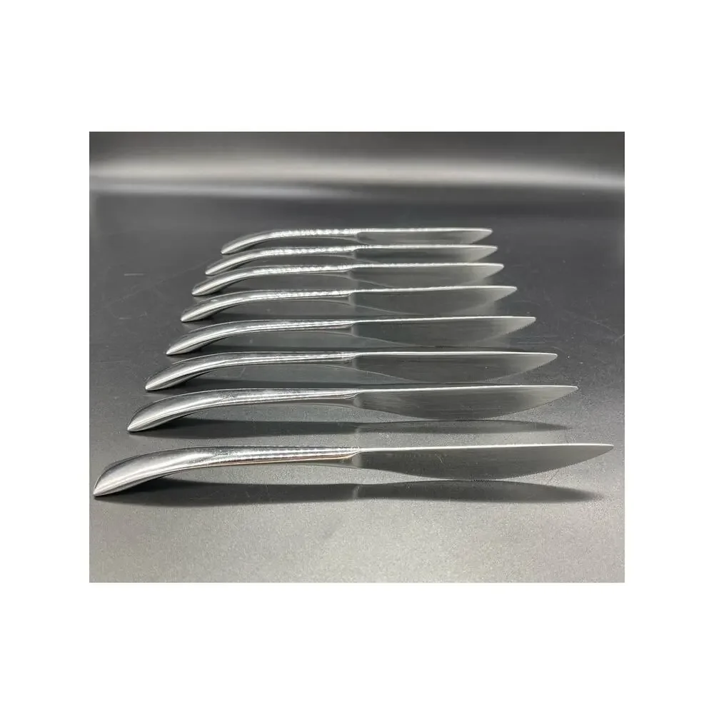 Pottery Barn Set of 8 Knives Heavy Weighted Handle with Unique Shape